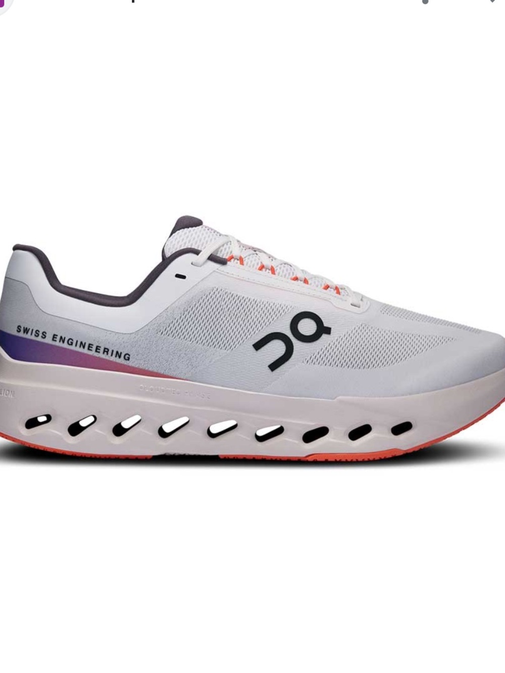 On Running Men's Cloudsurfer Next - White with Flame and Purple Accent